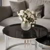 LORI GLASS 2in1 runder Couchtisch silber Chrom / Schwarzes Produktbild-Vorschau 3
