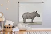 MuchoWow® Wandteppich Wandbehang Rhinozeros - Tiere - Produktbild-Vorschau 3