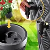 A collage showing a rain barrel with a tap, a potted plant, and an illustration of how to attach the tap. Náhled obrázku produktu