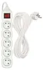 Prodlužovací kabel 7 m / 5 zásuvek / s vypínačem / bílý / PVC / 1 mm2 Náhľad obrázku produktu