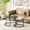 HOMCOM 2er-Set Couchtische ineinander steckbar, runder Produktbild-Vorschau 13