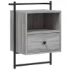 The Living Store Wand-Nachttisch Grau Sonoma 40x30x61 cm Produktbild-Vorschau 3