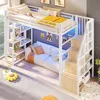 Flieks Etagenbett 90x200cm mit Led, Jugendbett mit Regal, Produktbild-Vorschau 4
