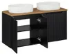 Doppelwaschtisch 120cm Riva, Schwarz und Holzoptik Produktbild-Vorschau 2