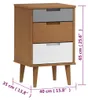 vidaXL Nachttisch MOLDE Braun 40x35x65 cm Massivholz Kiefer Produktbild-Vorschau 8