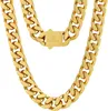 Panzerkette Herren 14mm Gold Cuban Link Chain 66cm Hip Hop Produktbild-Vorschau 1