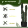 Outsunny Cactus artificiel grand réalisme plante Voir les images du produit 6