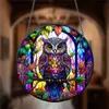GKA Sonnenfänger Eule lila 15 cm Buntglas Lichtfänger Produktbild-Vorschau 3