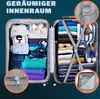 An open suitcase packed with clothing and accessories, showcasing its spacious interior. Anteprima dell’immagine prodotto