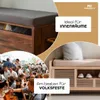 A collage of images showing a wooden bench with a cushion, a crowded beer tent scene, and a close-up of a bench with shoes on it. Podgląd zdjęcia produktu
