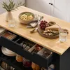 Relaxdays, kuchynský vozík, pracovná doska, 2 zásuvky, 2 Náhľad obrázku produktu 5
