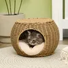 PawHut Katzenkorb Rattan zweistöckig Katzenbett Produktbild-Vorschau 2