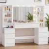 KIMENICH Coiffeuse avec miroir et prises de courant, LED Voir les images du produit 1