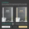 A bathroom scene showing a mirror with LED lights in two different color temperatures. Produktbild-Vorschau