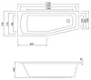 Aqualine OPAVA Badewanne 170x70x44cm, links, weiß Produktbild-Vorschau 2