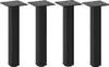 Four black metal table legs are arranged in a row against a white background. Náhľad obrázku produktu
