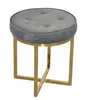 Hocker - Sitzhocker in Messingfarben/Sitzfläche Grau Produktbild-Vorschau 3