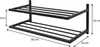 A product image showing a two-tier black metal shoe rack with dimensions labeled. Produktbild-Vorschau