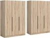 Kopenhagen Kleiderschrank 6 Türen Eiche Nachbildung. Produktbild-Vorschau 2