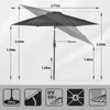 A diagram of a patio umbrella with dimensions and feature icons. Produktbild-Vorschau