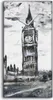 Wandbild Leinwand Bilder Wanduhr 30x60 Bild Big Ben London Produktbild-Vorschau 1
