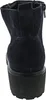 A close-up rear view of a dark blue suede boot with a thick black platform sole. Anteprima dell’immagine prodotto