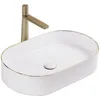 Lavabo da Appoggio in Vetroceramica Rea Nadia White Gold Anteprima dell’immagine prodotto 9