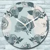 Wanduhr aus Glas Rund fi 30 Retro Rosen Natur Quarz Deko Produktbild-Vorschau 1
