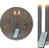 Stabkerzen LED mit Timer TAUPE GRAU 2er indoor mit Timer Produktbild-Vorschau 1