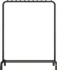 A black metal garment rack with a shoe shelf. Náhľad obrázku produktu
