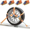 4x Spanngurte Autotransport Zurrgurt Radsicherung PKW KFZ Produktbild-Vorschau 1
