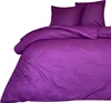 A purple duvet cover and pillow set is displayed against a white background. Produktbild-Vorschau