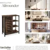 A collage showing a sideboard in different room settings, along with text and a logo. Náhled obrázku produktu