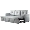 SONNI 203x130x88cm Divano angolare grigio chiaro a tre Anteprima dell’immagine prodotto 2