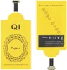 Two views of a yellow QI wireless charging receiver with a black USB-C connector. Náhled obrázku produktu