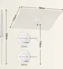 Diagram showing dimensions and details of a rectangular umbrella. Produktbild-Vorschau