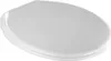 A white toilet seat is shown from a slightly elevated angle against a white background. Produktbild-Vorschau