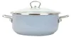 Emaillierter Kochtopf mit Glas. PREMIUM grau 24 cm, 4l Produktbild-Vorschau 1