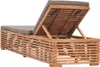 vidaXL Sonnenliege mit Dunkelgrauem Kissen Teak Massivholz Produktbild-Vorschau 3