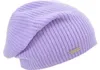 Seeberger Strickmütze-Beanie aus 100% Kaschmir im Rippmuster in lila