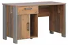 Schreibtisch CLIF 1-trg. 1 Schublade in Old Wood Vintage mit Holzgestell und dunkelgrauen Betonoptik-Füßen, Gesamtansicht. Produktbild-Vorschau