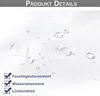 A white surface with water droplets, indicating water resistance, with German text listing product features. Produktbild-Vorschau