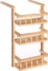 A three-tiered wooden shelf unit designed to hang on a cabinet or stand on the floor. Produktbild-Vorschau