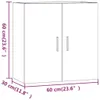 vidaXL Wandschrank Betongrau 60x30x60 cm Holzwerkstoff Produktbild-Vorschau 8