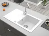 Granitspüle - Spülbecken - Küchenspüle - Weiss - 76 x 43,5 Produktbild-Vorschau 6