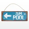 Zum Pool Pfeil links Metallschild L in 10,5x28cm in Produktbild-Vorschau 2