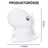 A white dinosaur-shaped night light with dimensions indicated. Voir les images du produit