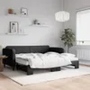 vidaXL Tagesbett Ausziehbar mit Matratzen Schwarz 90x190 cm Produktbild-Vorschau 2