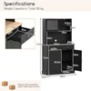 COSTWAY Küchenschrank, für 45 L Mülleimer, Buffetschrank Produktbild-Vorschau 3