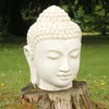 Buddha Kopf Figur Garten Weiß Marmor Optik Produktbild-Vorschau